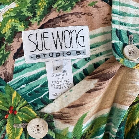 Sue Wong Vintage Hawaiian Print Dress Size S/P - Picture 2 of 3